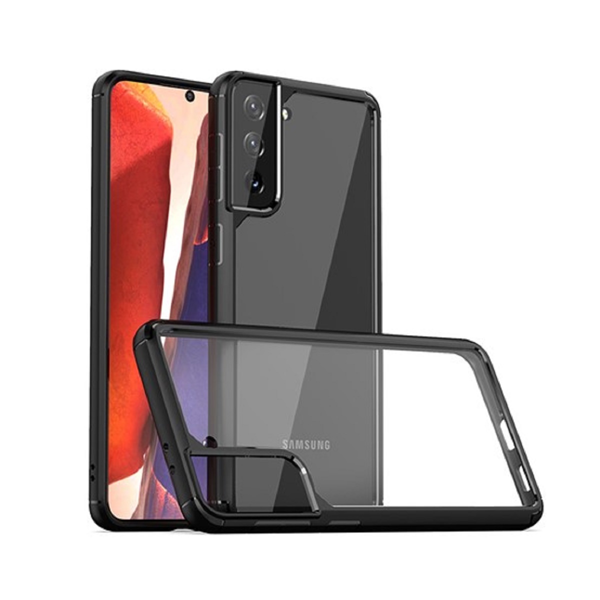 Generic Shock-Absorption Bumper Case for Samsung Galaxy S21 - Black Generic Shock-Absorption Bumper Case for Samsung Galaxy S21 - Black